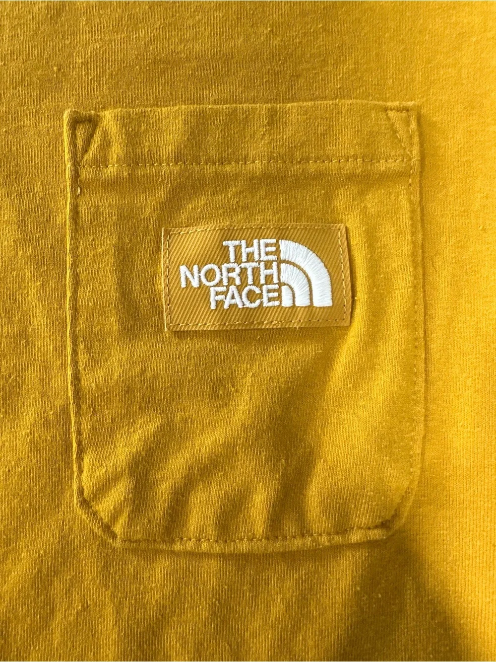 The North Face Mustard Yellow Pocket T-Shirt Women’s XS - Picture 2 of 4